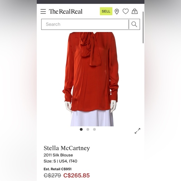 Stella McCartney Silk Orange Blouse - Picture 7 of 7